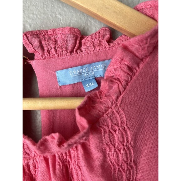 Draper James RSVP Women Size XXL/2X Pink Ruffle Trim Dress With Pockets - Picture 3 of 6